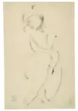 Nu accroupi by San Yu ou Chang Yu, Crayon et fusain sur papier, sold Jun 2022