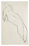 Nu assis by San Yu ou Chang Yu, Encre sur papier, sold Jun 2022