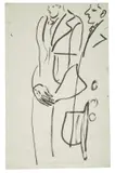 Hommes en manteau by San Yu ou Chang Yu, Encre sur papier, sold Jun 2022