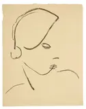 Visage de femme by San Yu ou Chang Yu, Encre sur papier, sold Jun 2022