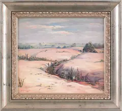 landscape by John E. Berninger, oil on board, sold Apr 2011