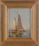 seascape by Walter Franklin Lansil, oil on board, offered Apr 2011