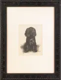 and colored pencil on ivorine of a spaniel by Cecil Aldin, graphite, sold Apr 2011