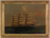 of the British ship Avon by Fong Lai, oil on canvas, sold Apr 2011