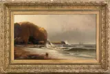 coastal scene by William Wilson Cowell, oil on canvas, sold Apr 2011