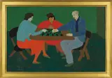 titled Checker Players by March Avery, oil on canvas, sold Apr 2011