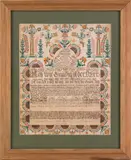 fraktur by Johann Karl Scheibler, ink and watercolor, sold Apr 2011