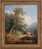 landscape with figures on a cart by William Rickarby Miller, oil on canvas, sold Apr 2011