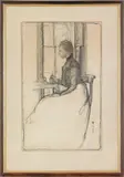 portrait of Elizabeth Moore Hallowell by Violet Oakley, crayon, sold Apr 2011