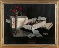 still life with roses by Ben Austrian, oil on canvas, sold Apr 2011