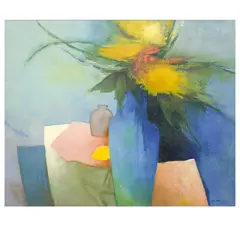 Les Trois Tournesols by Claude Gaveau, oil on canvas, sold Jun 2026