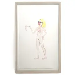 Self-Portrait 15 by Aurel Schmidt, 2013, pastel on paper, sold Jun 2026