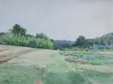 Le pré by Auguste Allongé, Aquarelle, sold Mar 2023