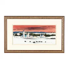 Snow Field by William Dunlap, Watercolor on paper with deckled edges, sold Dec 2018