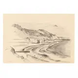 Coastal Sketch by Lamar Dodd, Pencil on paper, sold Dec 2018