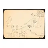 Untitled by Benny Andrews, Pen and ink on paper, sold Dec 2018