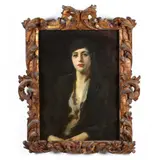 Girl in Black by Irving Ramsey Wiles, Oil on canvas, sold Dec 2018