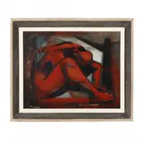 Red Figure by Richard Wagner, Oil on Masonite, sold Nov 2018