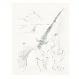The Lady and the Unicorn by Salvador Dalí, Etching on paper, sold Nov 2018