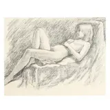 Figure by Wesley V. Crawley, Charcoal on paper, sold Nov 2018