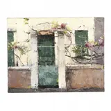 Enter by the Green Door by Gayle Stott Lowry, Oil on canvas, sold Nov 2018