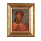 Portrait of a Young Girl by C. Kelley, Oil on canvas board, sold Nov 2018