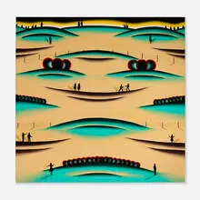 Fisticuffs in a Sumo Landscape by Roger Brown, 1974, acrylic on canvas, sold Oct 2023