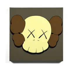 Untitled Skull (Brown and Tan)- 1999 by Kaws, Acrylique sur toile, sold Oct 2022