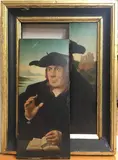 Portrait d'homme au livre dans un paysage by Christoph Amberger, Huile sur panneau, sold Oct 2022