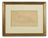 Nu couché de dos by Émile Gilioli, Crayon sur papier, sold Oct 2022