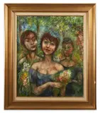 Promenade en forêt by Édouard Goerg, 1959, Huile sur toile, sold Oct 2022