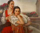 ARR On the Terrace Signed and dated A Miguel Nieto,1914 Oil on canvas 73 x 88cm (28 3/4 x 34 1/2in) by Anselmo Miguel Nieto, Oil on canvas, offered Jun 2018