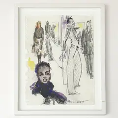 Lunch at Market by Jean -Georges by Joe Eula, 2002, graphite and watercolor on paper, sold Aug 2026
