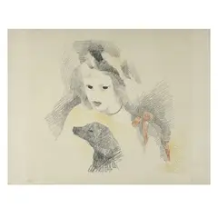 Femme avec chien by Marie Laurencin, c. 1930, lithograph, sold Aug 2026