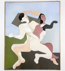 Untitled (Two Figures) by Leonard Alberts, oil on canvas, sold Aug 2026