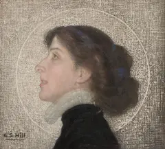 Portrait of a lady, by G.S Hill, portrait of a lady, oil on canvas, sold Sep 2011