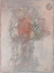 Composition by Camille Bryen, Encre, aquarelle et rehauts de gouache, sold Dec 2020