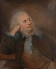 Portrait d’un homme de lettres by Jean-Baptiste Perronneau, 1753, Pastel, sold Dec 2020