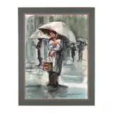 Rain Shower in the City by Boyce Kendrick, Watercolor on paper, sold Aug 2018