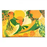 Large Modernist Composition in Orange and Green by Willie Lee Nash, Oil on canvas, sold Jul 2018