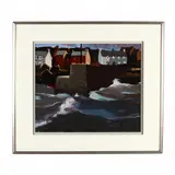 Coastal Town by Donald McIntyre, Oil on board, sold Jun 2018