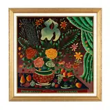 Still Life by Yuri Gorbachev, Oil and gold on canvas, sold Jun 2018