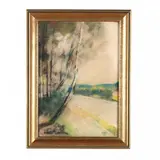 Landscape by Lesser Ury, Pastel on board, sold Jun 2018