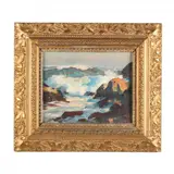 Crashing Waves by Thomas R. Curtin, Oil on canvas board, sold Jun 2018