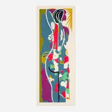 Girl With a Basket by Josef Zenk, screenprint in colors, sold Aug 2023