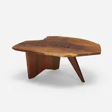 Conoid coffee table by George Nakashima, 1969, American black walnut, sold Dec 2021