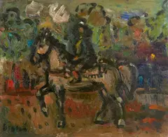 LA CAVALIERE by Sylvain Vigny, Huile sur carton marouflé sur toile, sold Nov 2022