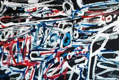 Progression by Jean Dubuffet, 1984, Acryle sur papier marouflé sur toile, sold Jun 2022