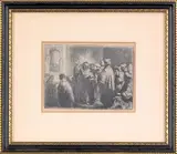 titled The Tribute Money by Rembrandt Harmensz van Rijn, etching, sold Apr 2010