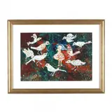 Chatting Birds by Elizabeth Reeves Lyon, Mixed media on paper, sold May 2018